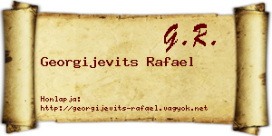 Georgijevits Rafael névjegykártya